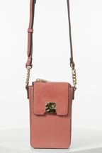 Luella Grey Pink Aida Phone Cross-Body Bag