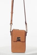 Luella Grey Cream Aida Phone Cross-Body Bag