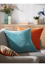 Teal Blue Soft Velour Large Square Cushion