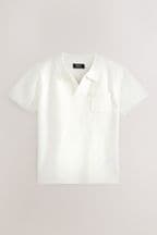 White Short Sleeve Trophy Neck Polo Shirt (3mths-7yrs)