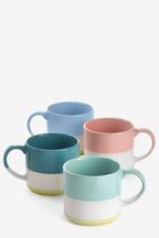 Set of 4 Multi Bright Stacking Mugs