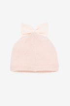 Pale Pink Knitted Beanie Hat (0mths-2yrs)