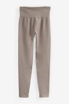 Neutral Ribbed Seamless High Waist Leggings