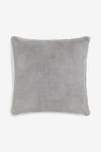 Grey Plush Faux Fur Cushion