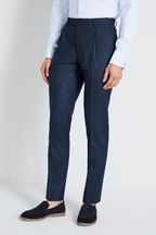 MOSS Royal Blue Slim Fit Flannel Suit: Trousers