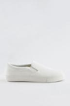White Slip-On Canvas Shoes