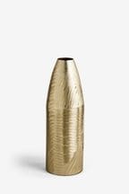 Gold Extra Large Metal Textured Floor Vase