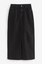 Black Denim Maxi Skirt