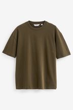 Khaki Green Relaxed Fit Heavyweight T-Shirt