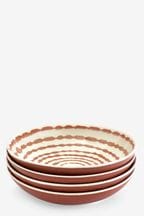 Set of 4 Rust Orange Almeria Bowls