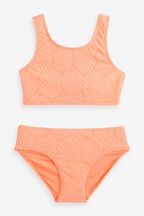Orange Shell Textured Bikini (3-16yrs)