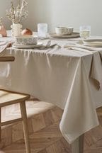 Natural Edge Trim Cotton Tablecloth