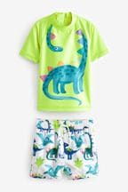 Yellow Dinosaur Sunsafe Top and Shorts Set (3mths-7yrs)