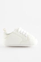 White Lace-Up Baby Pram Trainers (0-24mths)