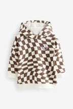 Brown/Cream Checkerboard Hoodie (3mths-6yrs)