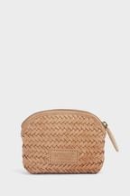 OSPREY LONDON The Joss Woven Natural Leather Coin Purse
