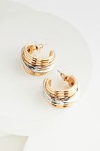 Gold/Silver Tone Chunky Hoop Earrings