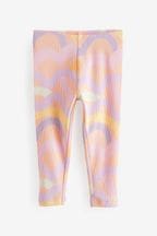 Peach Pink Rainbow Rib Jersey Leggings (3mths-7yrs)