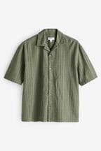 Green Broderie Short Sleeve Shirt