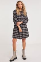Simply Be Black Brushed Check Smock Dress
