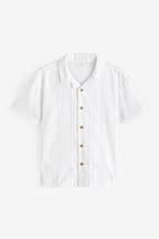 White Short Sleeves Textured Shirt (3mths-7yrs)