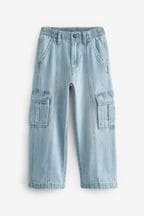 Light Blue Denim Wide Leg Cargo Jeans (3-16yrs)