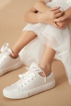 White Bridesmaid Occasion Tulle Trainers