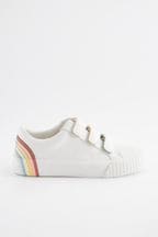 White Rainbow Standard Fit (F) Touch Fastening Trainers
