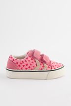 Pink Heart Printed Trainers