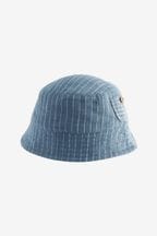 Blue Denim Stripe Baby Bucket Hat (0mths-2yrs)