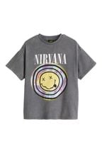 Nirvana Charcoal Grey Oversized License Band T-Shirt (3-16yrs)