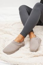 Grey Suede Shoot Slippers