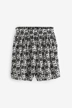 White/Black Pull-On Shorts