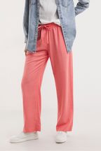 JD Williams Pink Coral Linen Mix Straight Leg Trousers