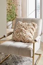 Natural 50 x 50cm Tufted Fringe Ziggy Cushion