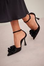 Black Forever Comfort® Corsage Point Toe Heels