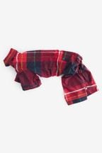 Vérification rouge - Pyjama de Noël en coton pour animaux de compagnie assorti