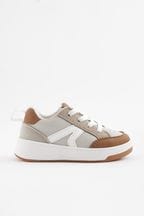 Neutral Standard Fit (F) Elastic Lace Trainers