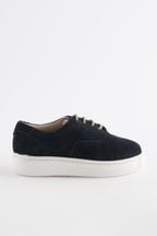 Navy Smart Leather Lace-Up Shoes