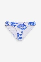 Blue/White Floral High Leg Bikini Bottom