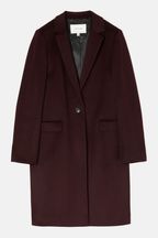 Jigsaw Red Relaxed Wool City Coat