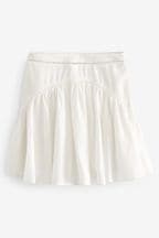 White Lace Insert Mini Skirt
