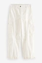 White Ripstop Cargo Trousers