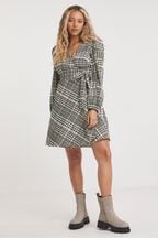 Simply Be Yellow Check Textured Wrap Dress