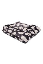 Bedlam Grey Teddy Spooky Ghosts Plush Fleece Throw