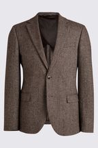 MOSS Slim Fit Brown Tweed Jacket