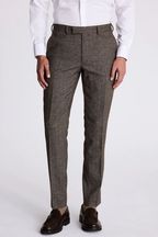 MOSS Brown Slim Fit Tweed Trousers