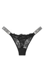 Buy Victoria's Secret Black Lace Shine Strap Brazilian Panty from the ...