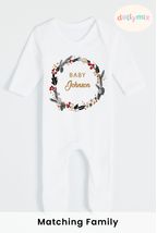 Personalised Newborn Matching Family Christmas Sleepsuit by Dollymix