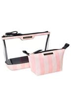 Victoria's Secret Pink Iconic Stripe AM/PM Makeup nice Bag Duo
